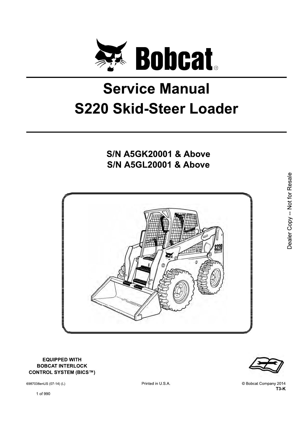 S220 Skid-Steer Loader Service Manual Bobcat 5